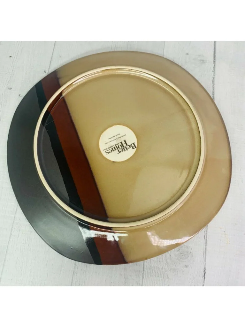 Better Homes And Gardens BAZAAR BURGUNDY Brown Stoneware Dinner Plates Set of 4